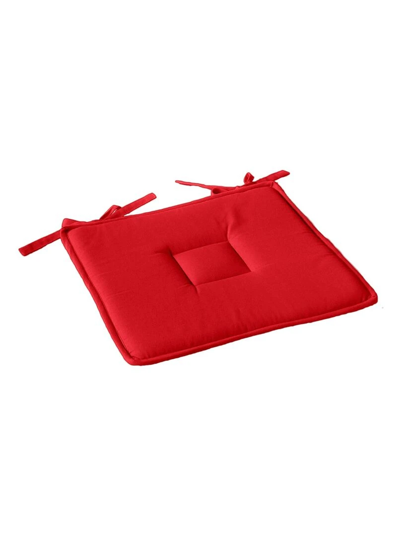 Galette plate unie avec passepoil et nouettes Rouge
