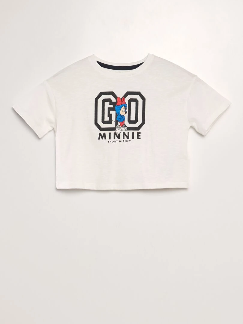 T shirt crop top 'Minnie' Blanc