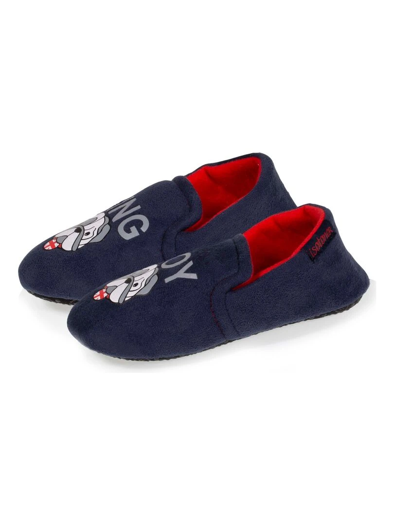 Chaussons extra light Enfant chien Marine Bleu marine