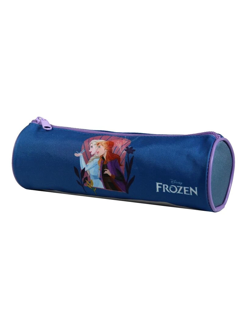 BAGTROTTER Trousse scolaire ronde Disney La Reine des Neiges Frozen Bleue Bleu