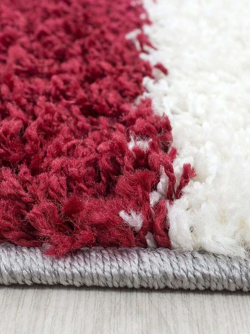 Tapis shaggy CARRÉ A OEKO TEX® Rouge