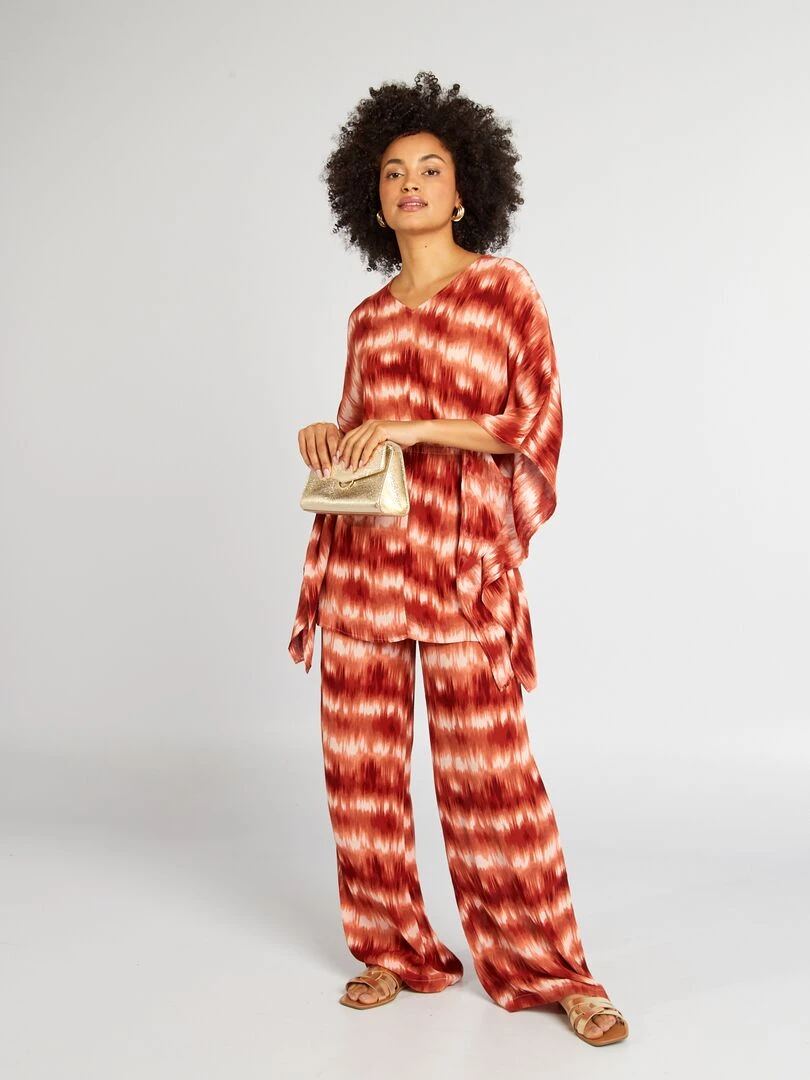 Blouse avec manches papillon Orange