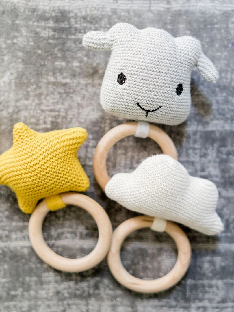 Jouet à saisir en crochet mouton Gris foncé