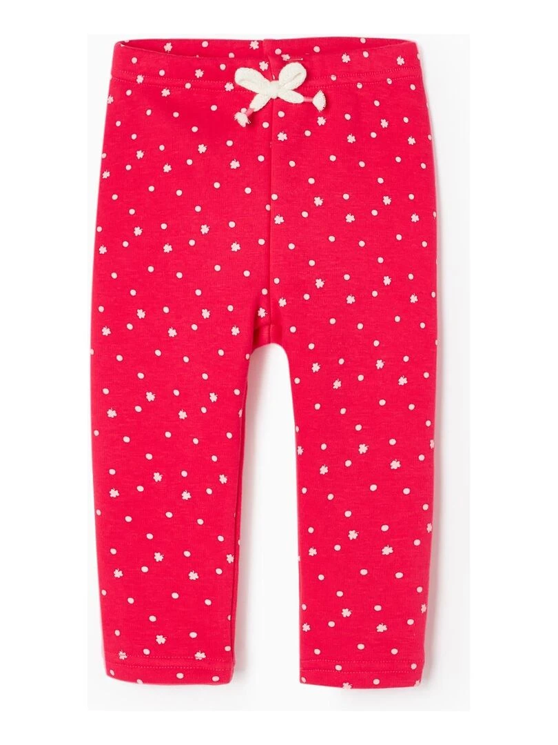 Legging Effet Thermique Bébé Fille 'Trèfle' READY PLAYER Rose foncé