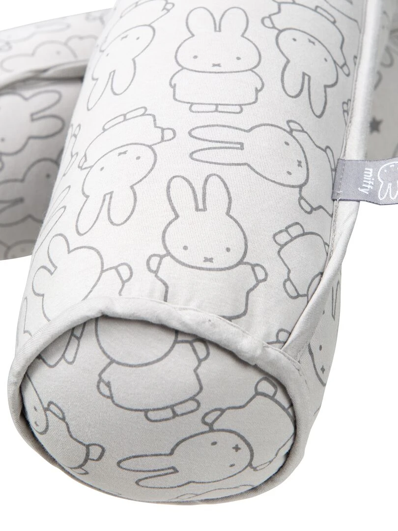 ROBA Serpent de lit bébé miffy® 170 cm Convient comme coussin d'allaitement Gris clair Gris