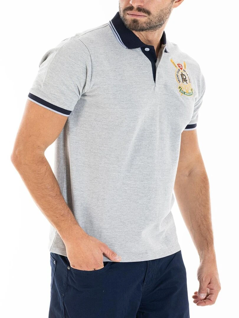 Polo yachting brodé CALLUM 'Rica Lewis' Gris