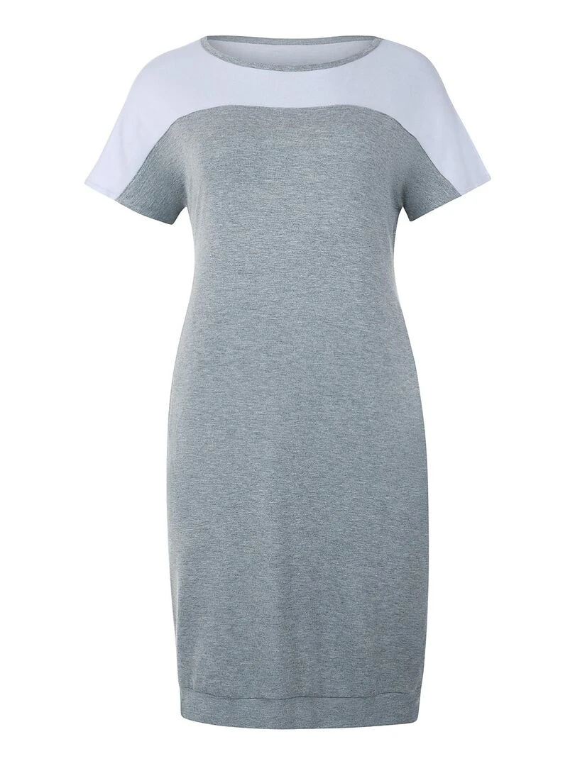 Chemise de nuit manches courtes Laura   Gris