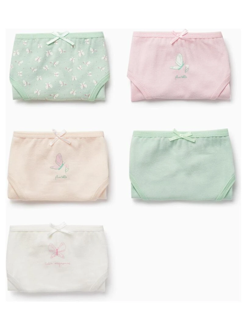 Pack 5 Culottes pour Fille 'Papillons' BOUQUETS DES MIMOSAS Multicolore