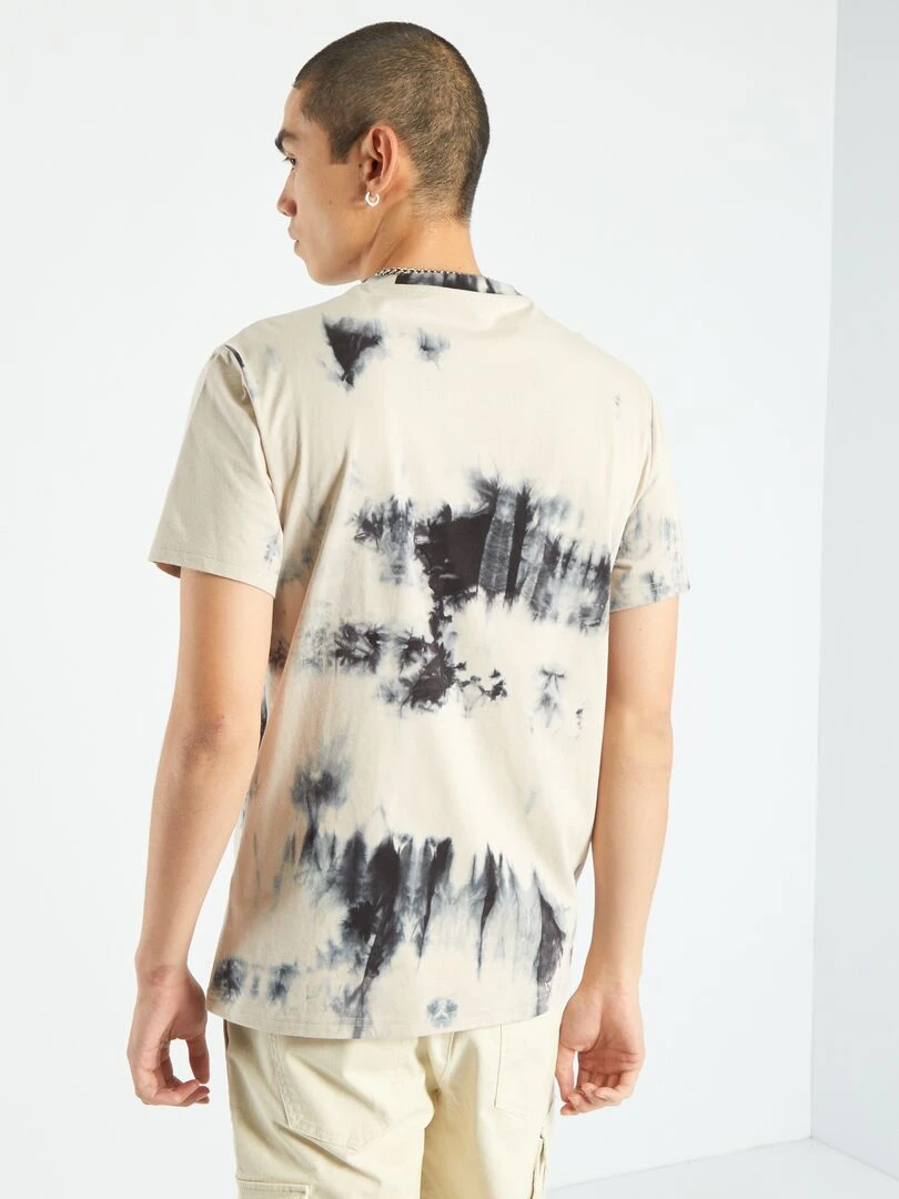 T shirt en jersey tie and dye   Gris/beige