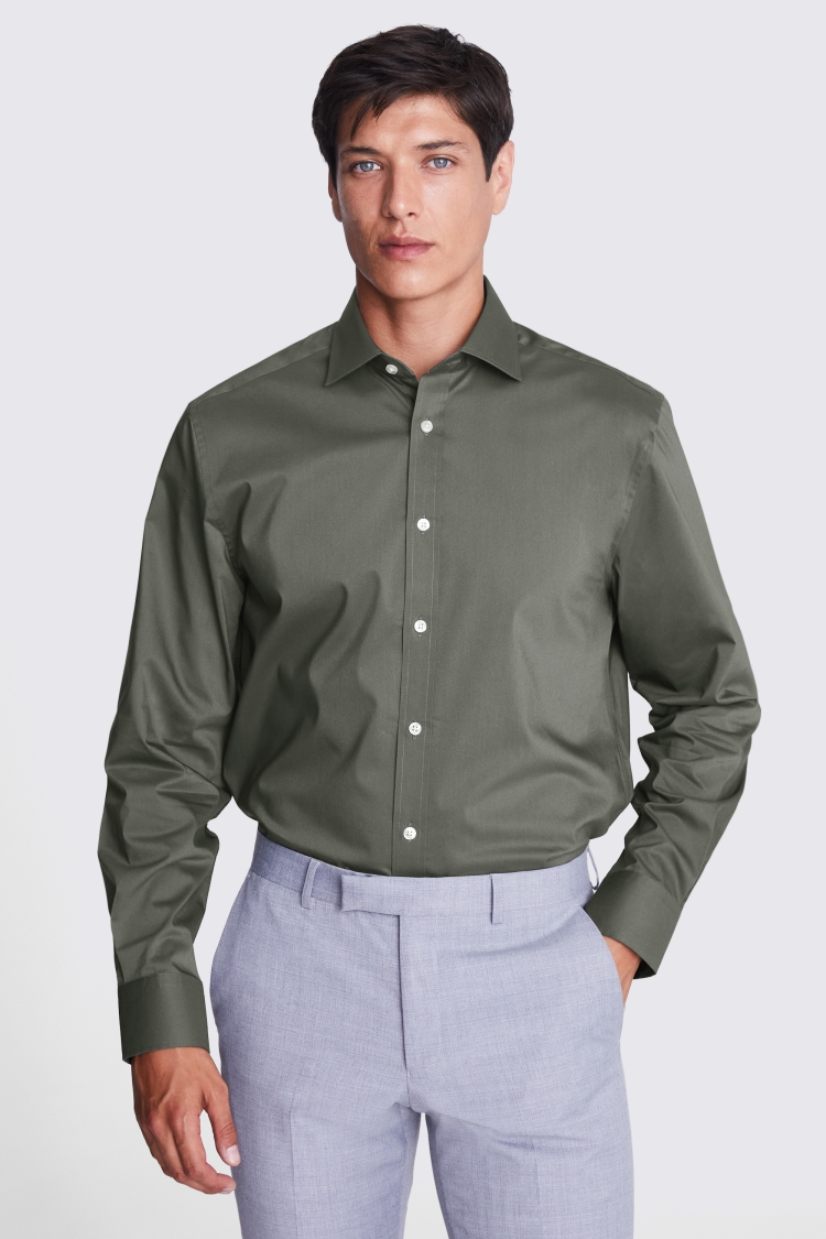 Regular Fit Green Stretch Shirt Buy Online at Moss