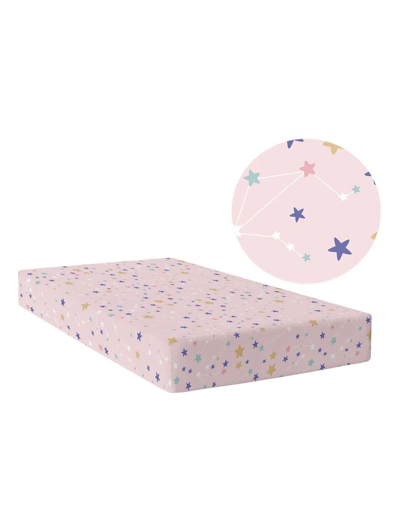 Drap housse Sky stars "Happyfriday" Blanc