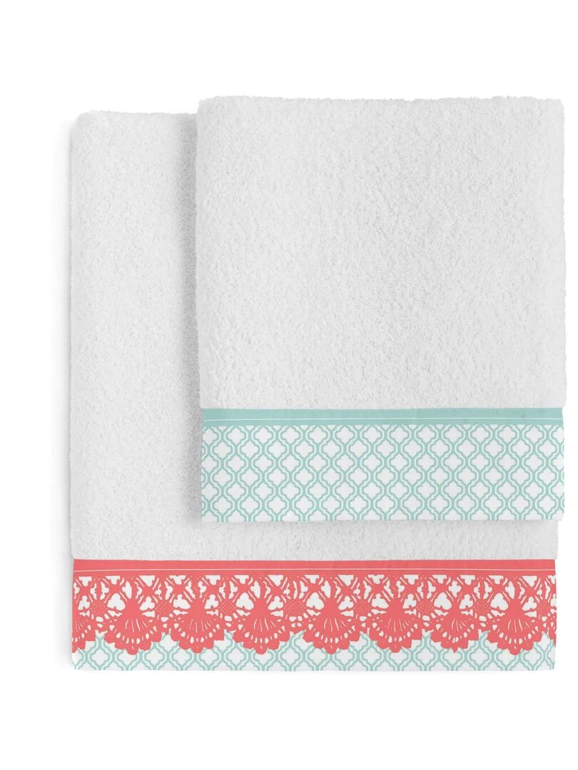 Lot de serviettes Chinoiserie "Happyfriday" Blanc