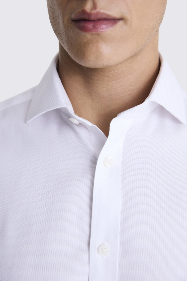 Tailored Fit White Royal Oxford Non Iron Shirt Buy Online at Moss