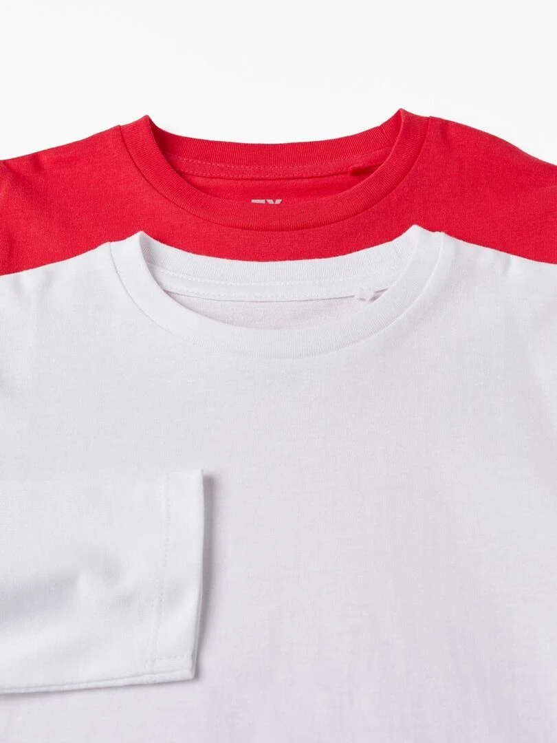 Pack 2 T shirts à manches longues pour garçon manches longues   Rouge