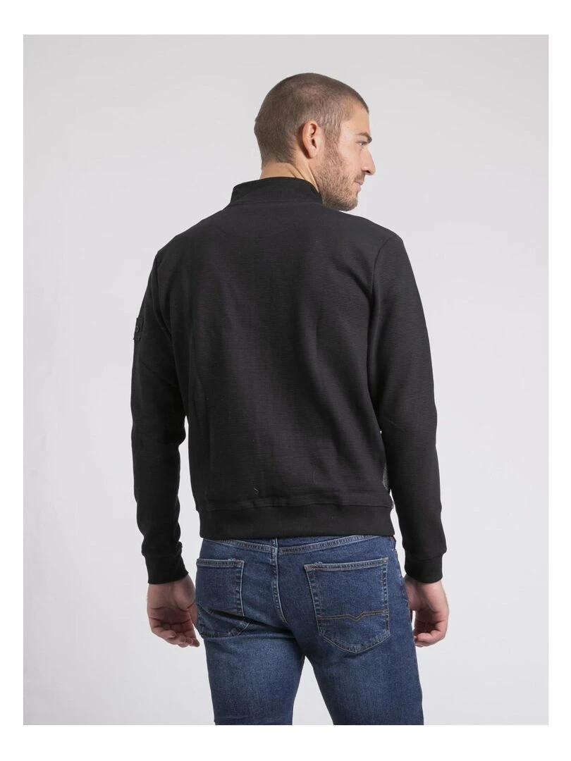Gilet zippé col montant bi matière WILOFTI Noir