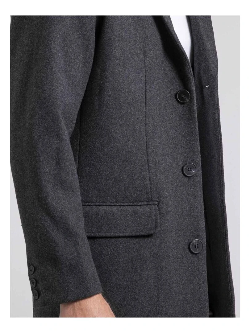 Manteau caban mi long ZACOT   Gris foncé