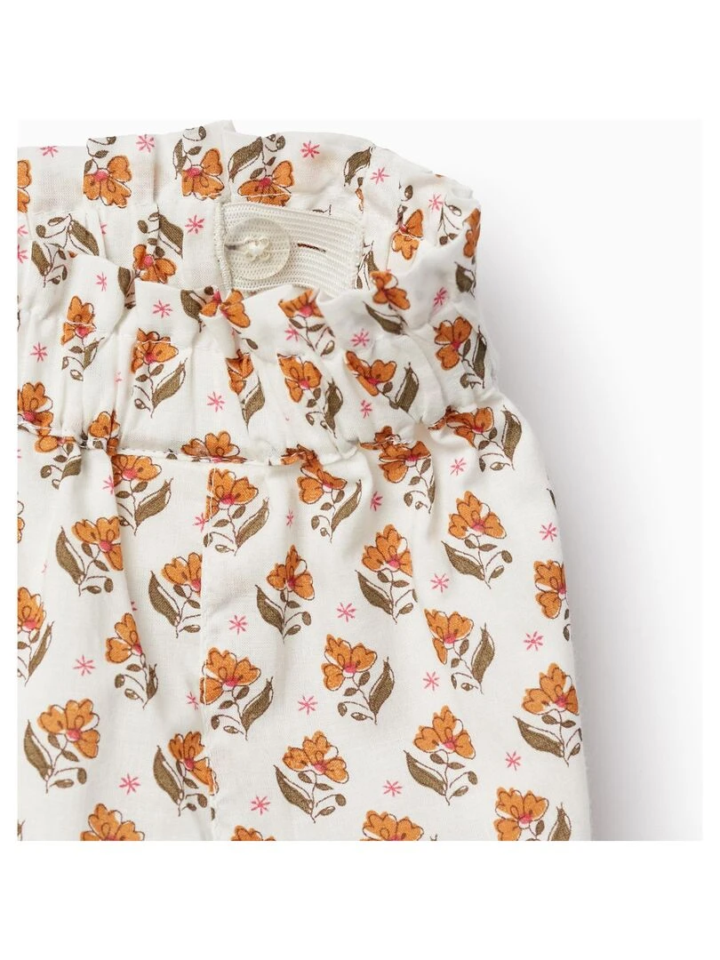 T Shirt + Short + Foulard Pour Bébé Fille   Jaune