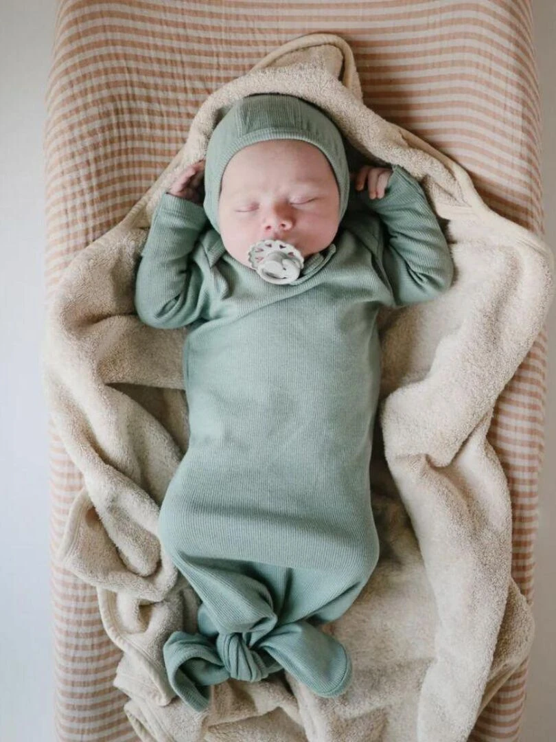 Cape de bain en coton bio Fog Ecru