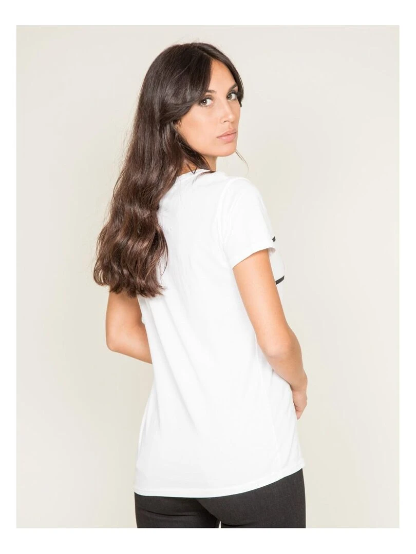T shirt col rond message FOLIDAY Blanc