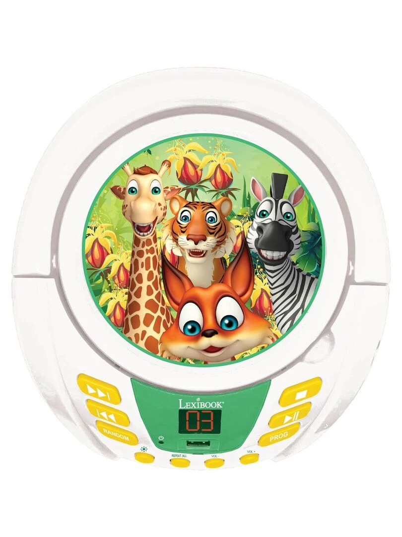 Lecteur Cd Bluetooth Animaux Avec Effets Lumineux Et Usb   N/A