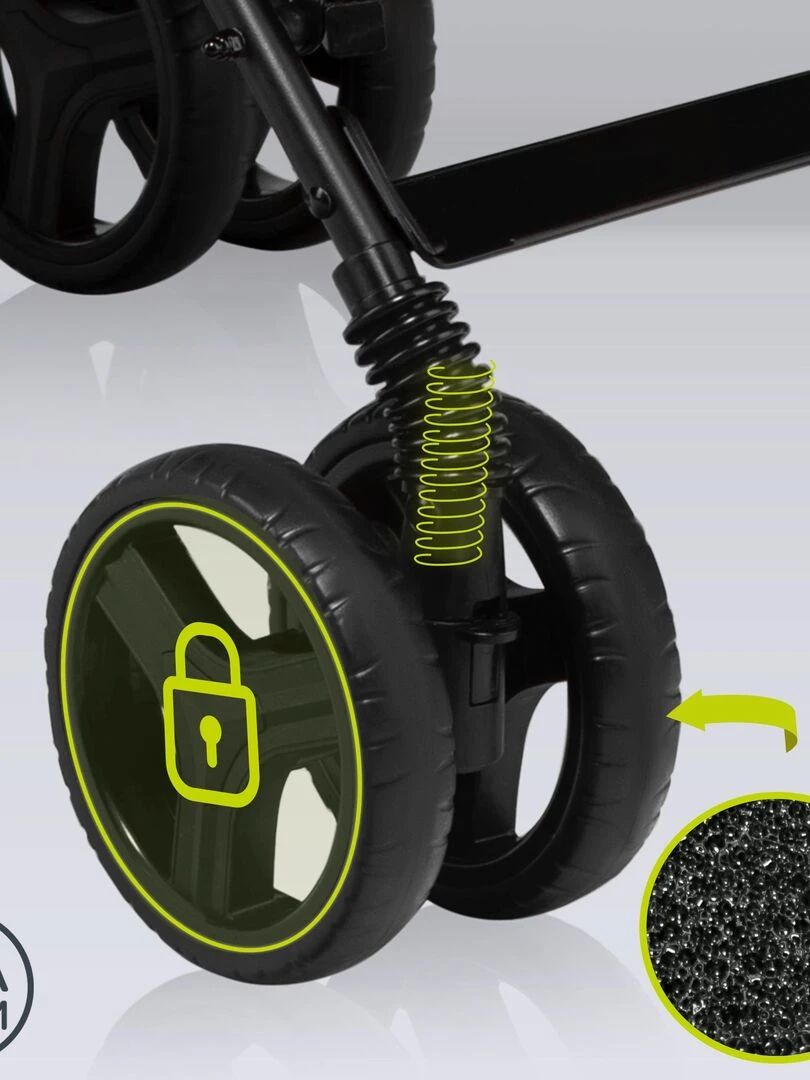 LIONELO Irma   Poussette bébé canne compacte   De 6 à 36 mois   Accessoires inclus   Dreamin   Noir