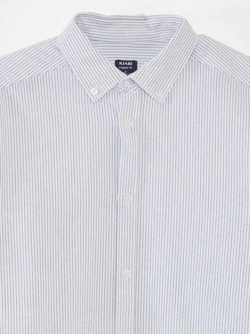 Chemise droite à rayures   Blanc/bleu