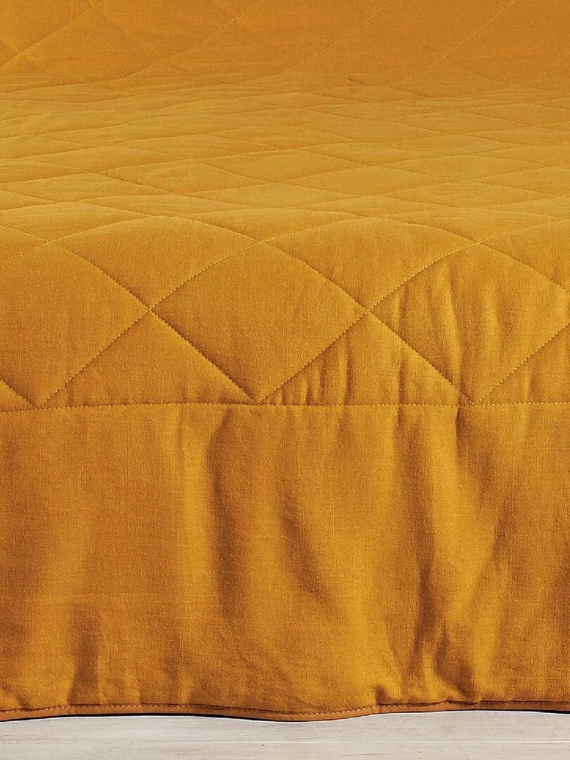 Jeté de lit en 100% lin   Cuivre