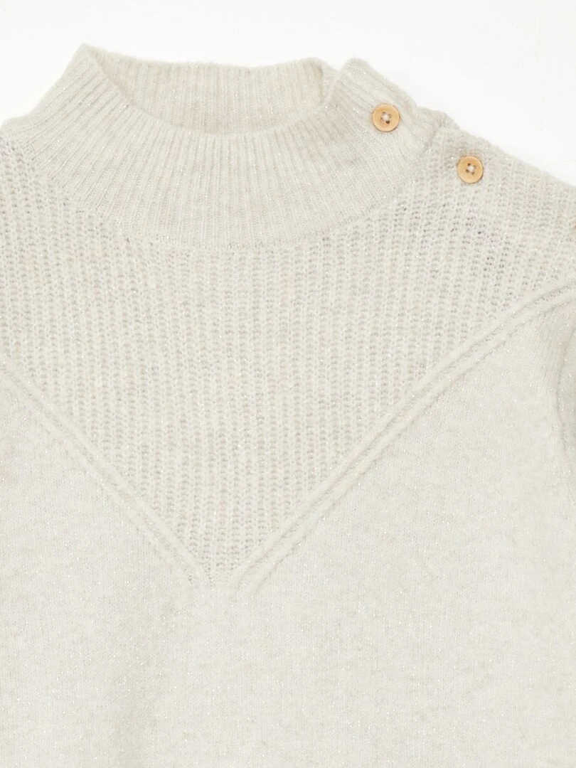 Robe pull en maille col montant   Beige