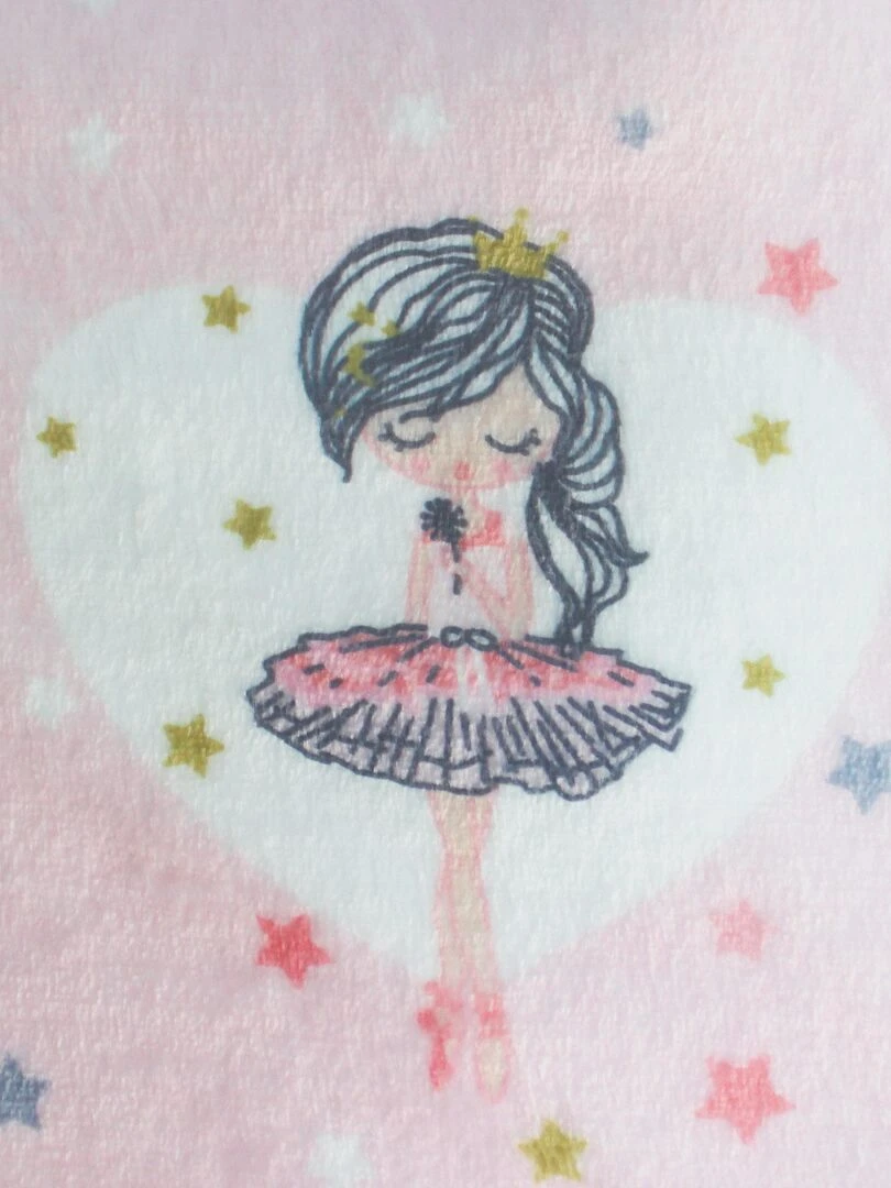 Plaid flanelle Petite danseuse etoile   Rose