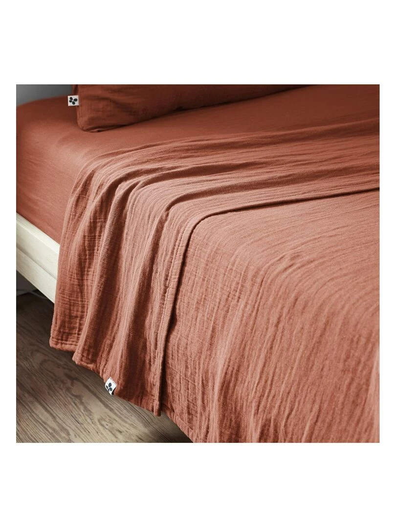 Drap plat double gaze de coton Gaia Orange
