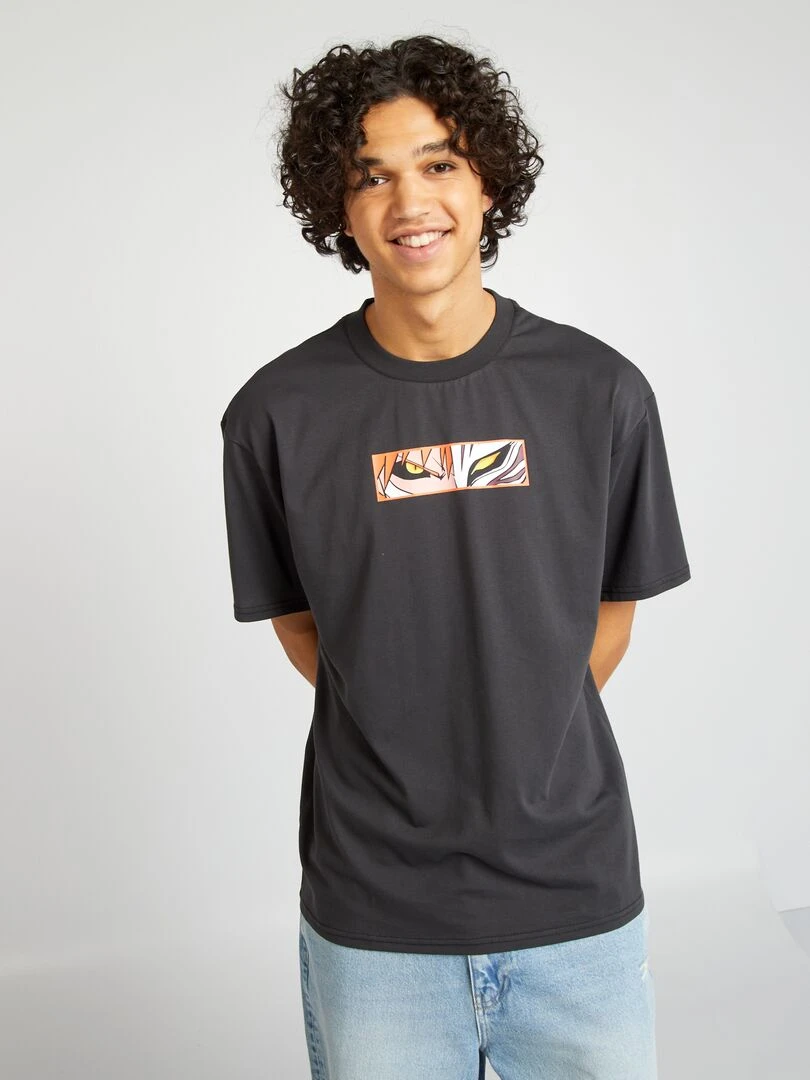 T shirt large 'Bleach' à col rond   Gris