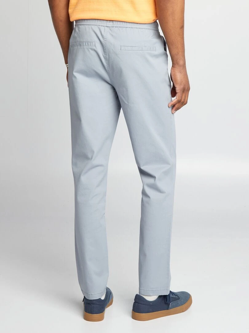Pantalon chino à ceinture élastiquée   Bleu gris