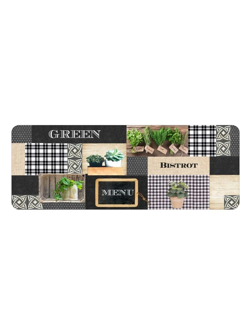 Tapis Modele Green Bistrot Menu 45x120cm Noir