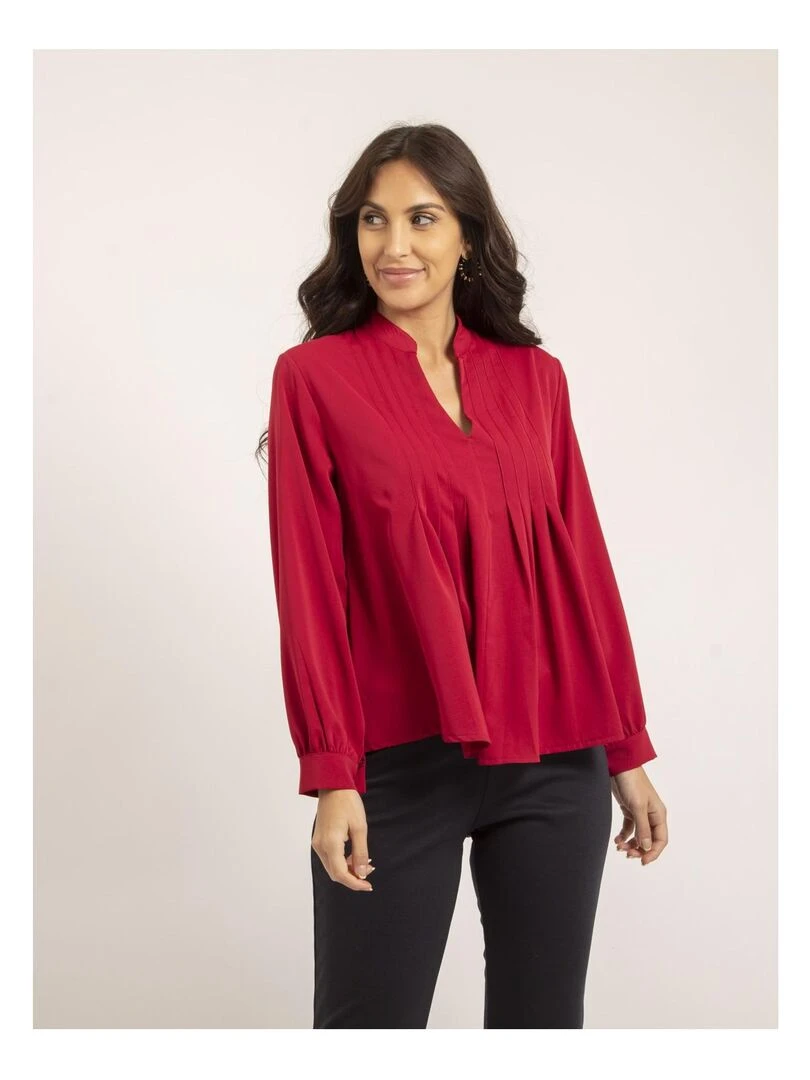 Blouse plissée OANA Rouge