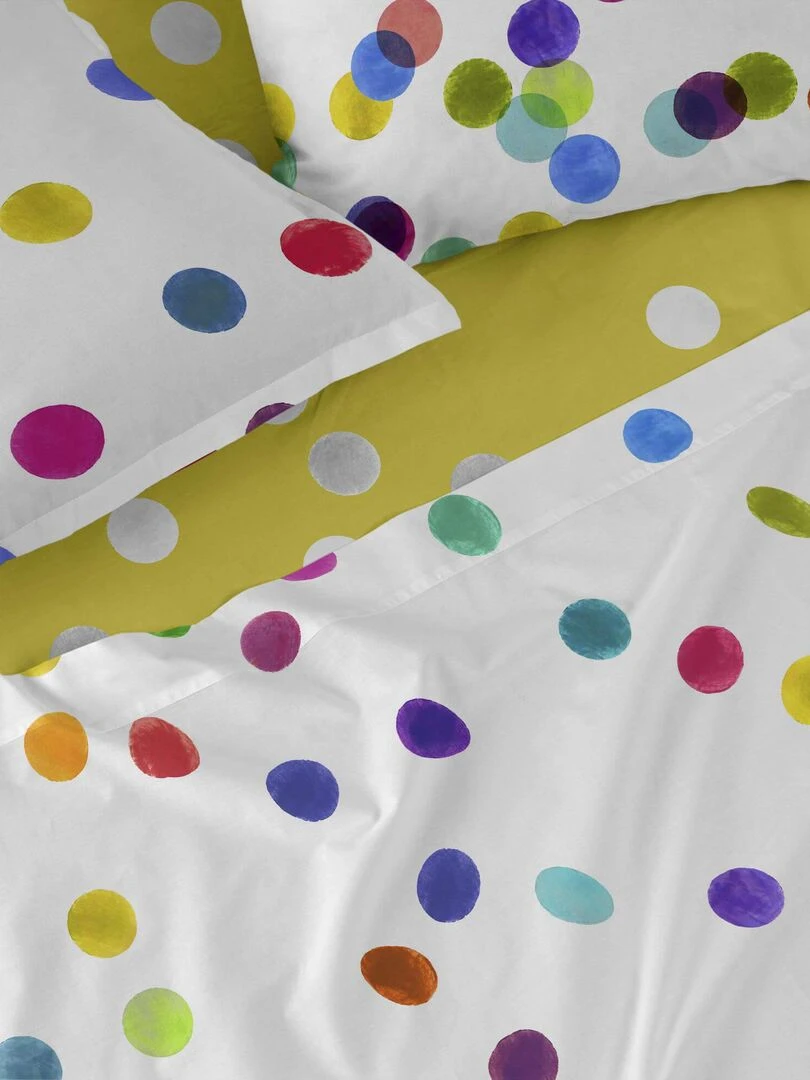 Drap housse Confetti "Happyfriday"   Blanc