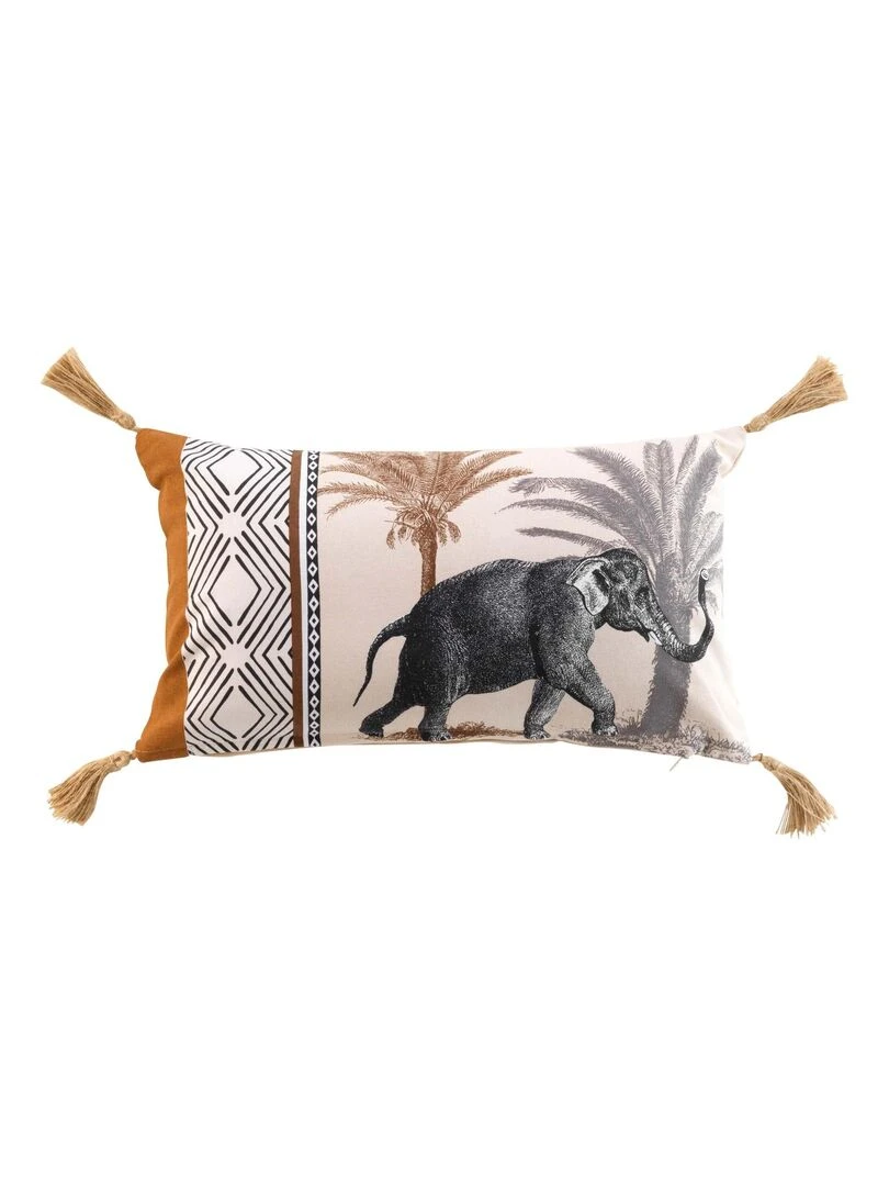 Coussin déhoussable esprit savane Beige