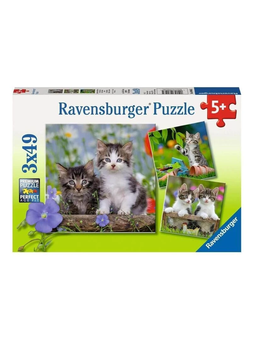 Puzzle 3 x 49 pièces : chatons tigrés N/A