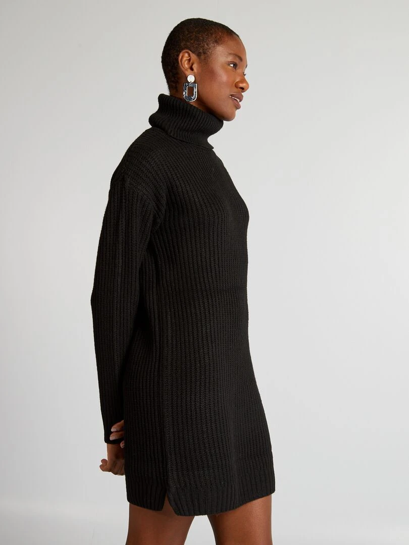 Robe pull en maille épaisse   noir