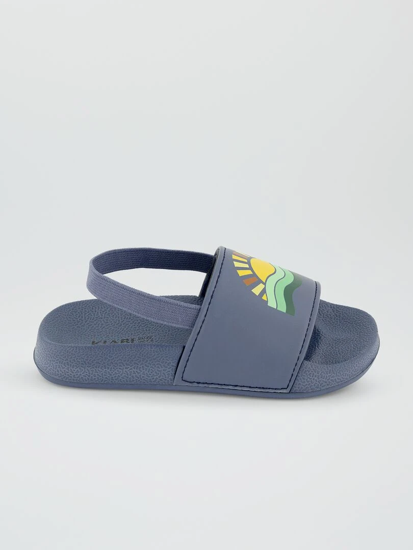 Mules de piscine élastiquées Bleu