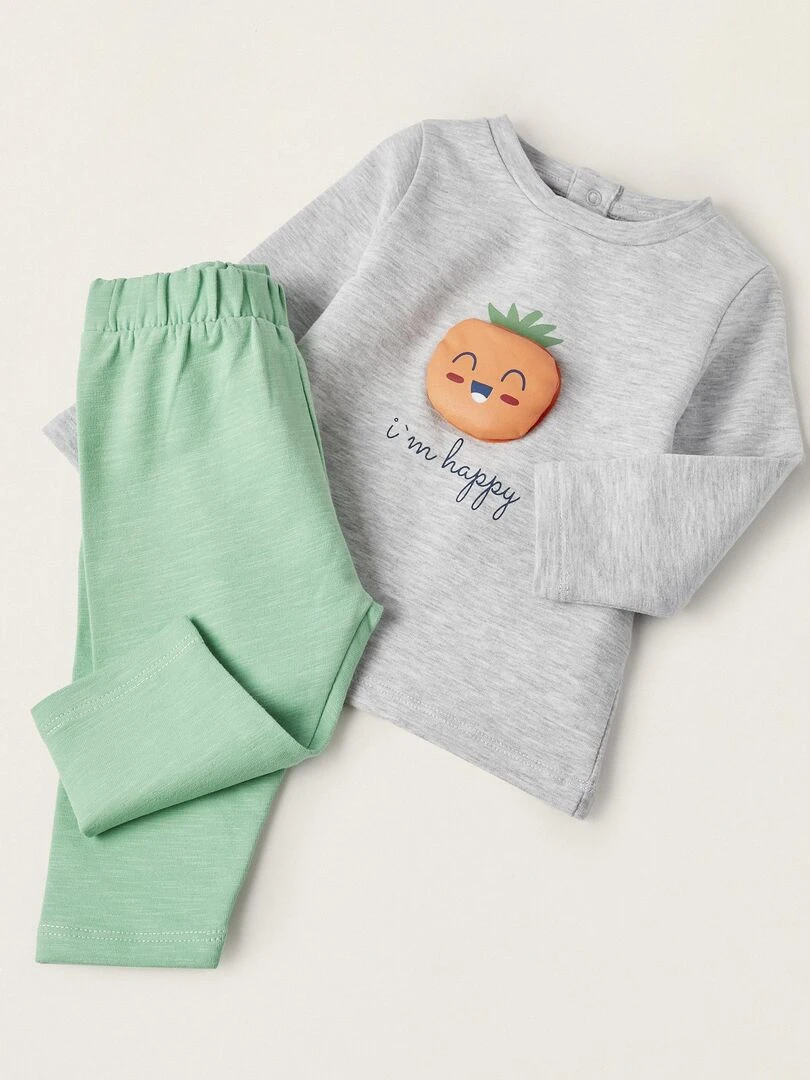 Pull + Pantalon en Coton pour Nouveau Né 'Tomato'  NATURE TAKEOVER   Gris clair