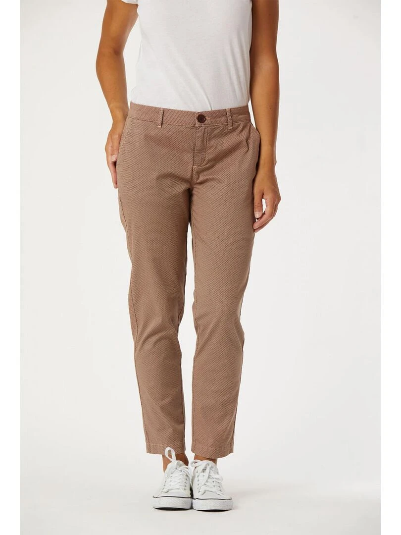 Lee Cooper Pantalon coton chino fit JANNY Marron