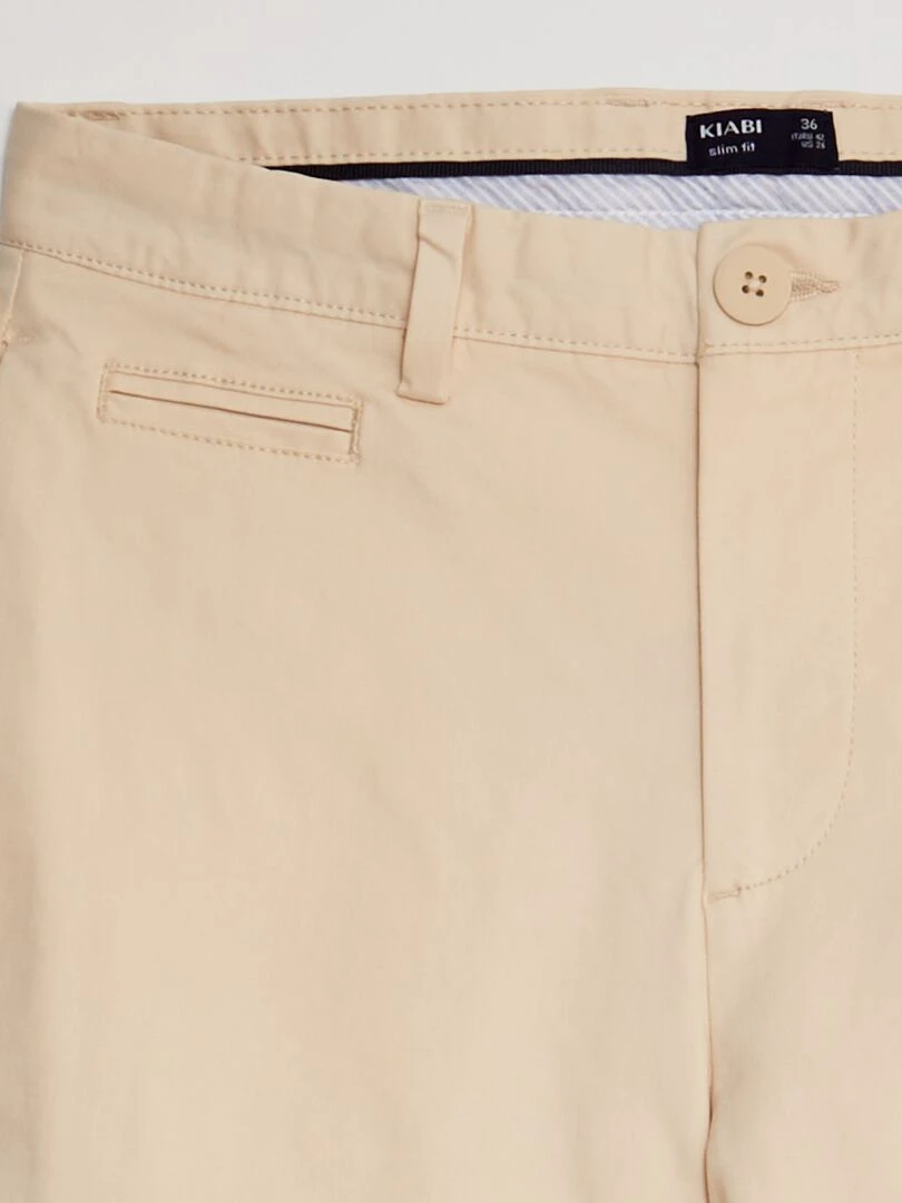 Pantalon slim en tencel   Beige