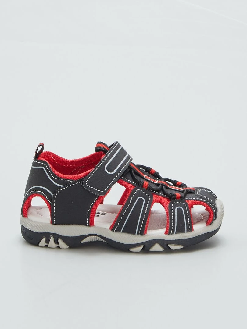 Sandales type sport Noir/rouge