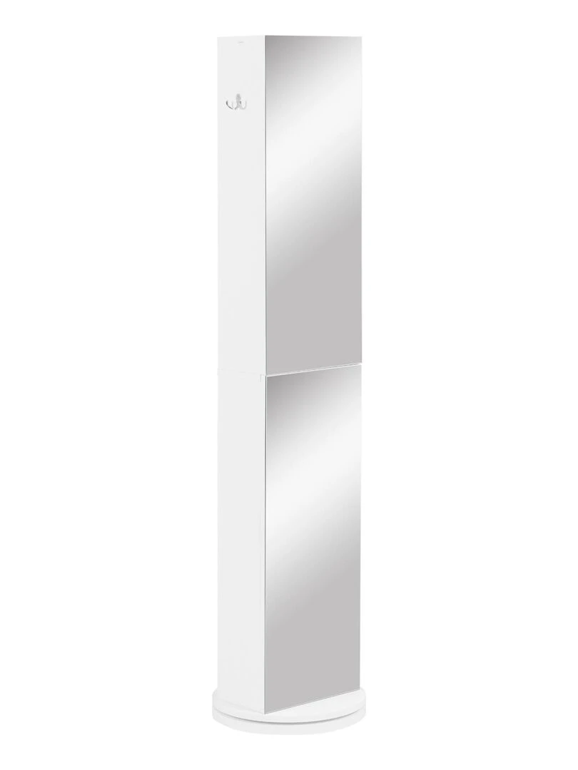 Meuble colonne de salle de bain pivotant 36 x 36 x 171 cm blanc Blanc