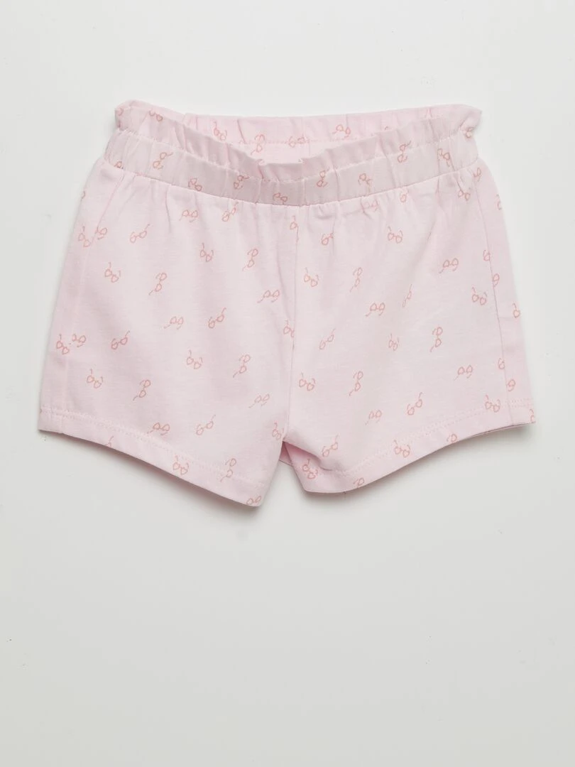 Ensemble t shirt + short imprimé   2 pièces   Blanc