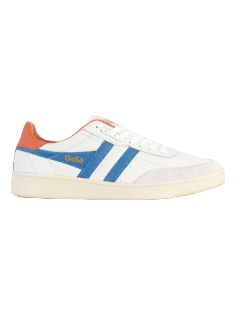 Basket Cuir Gola Contact Leather Blanc Bleu