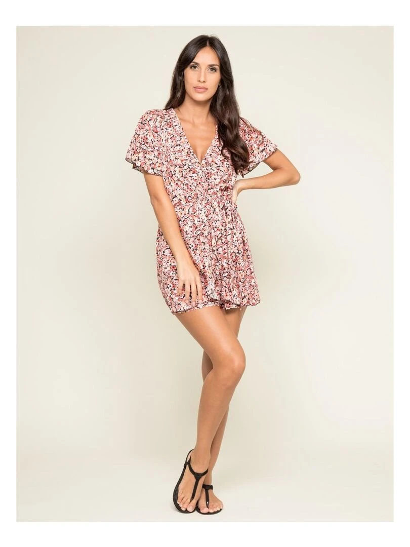 Combi short fluide motifs XYLIA   Rouge