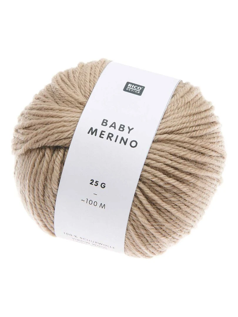 Pelote laine mérinos 100 m Beige N/A