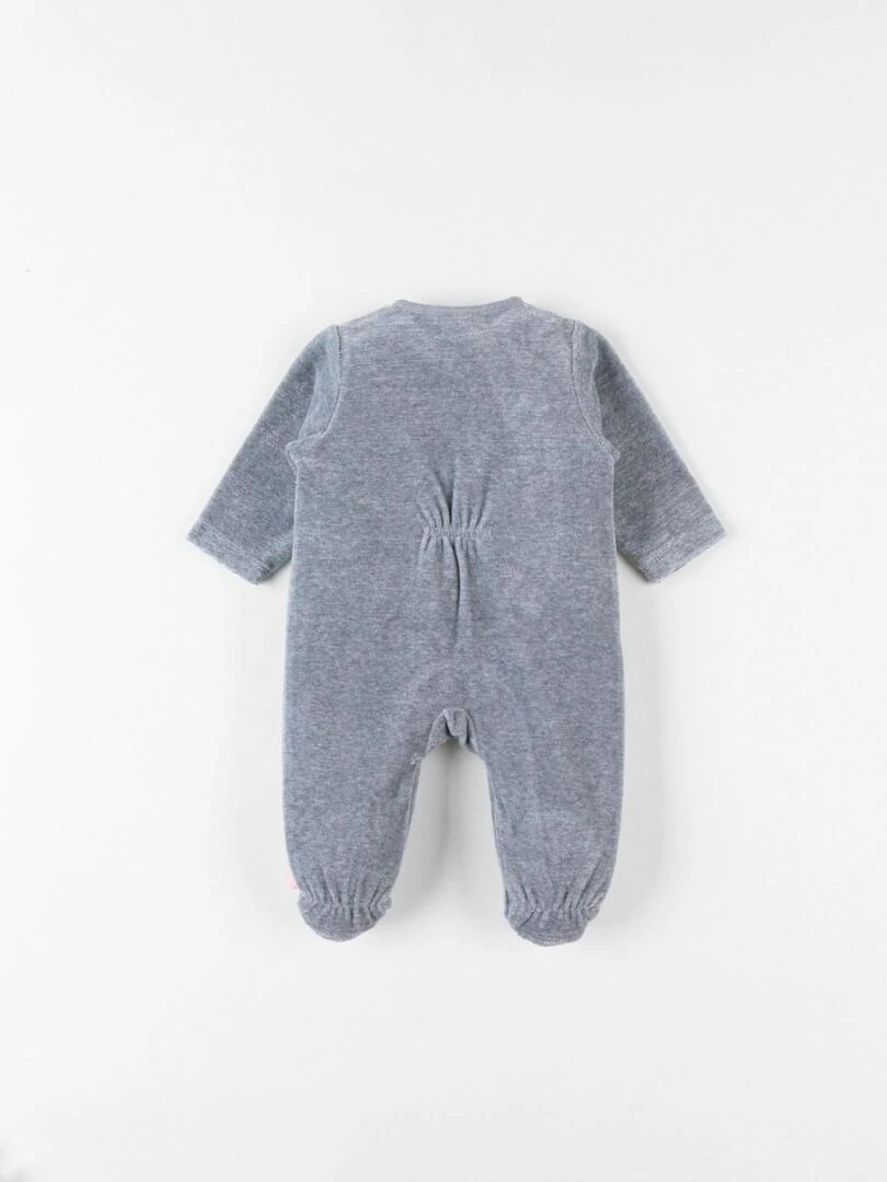 Pyjama 1 pièce lapin en velours moyen Noukie's Gris