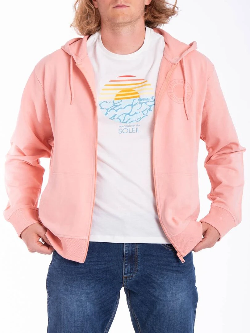 Sweat à capuche zippé MEDERIP 'Rica Lewis' Rose